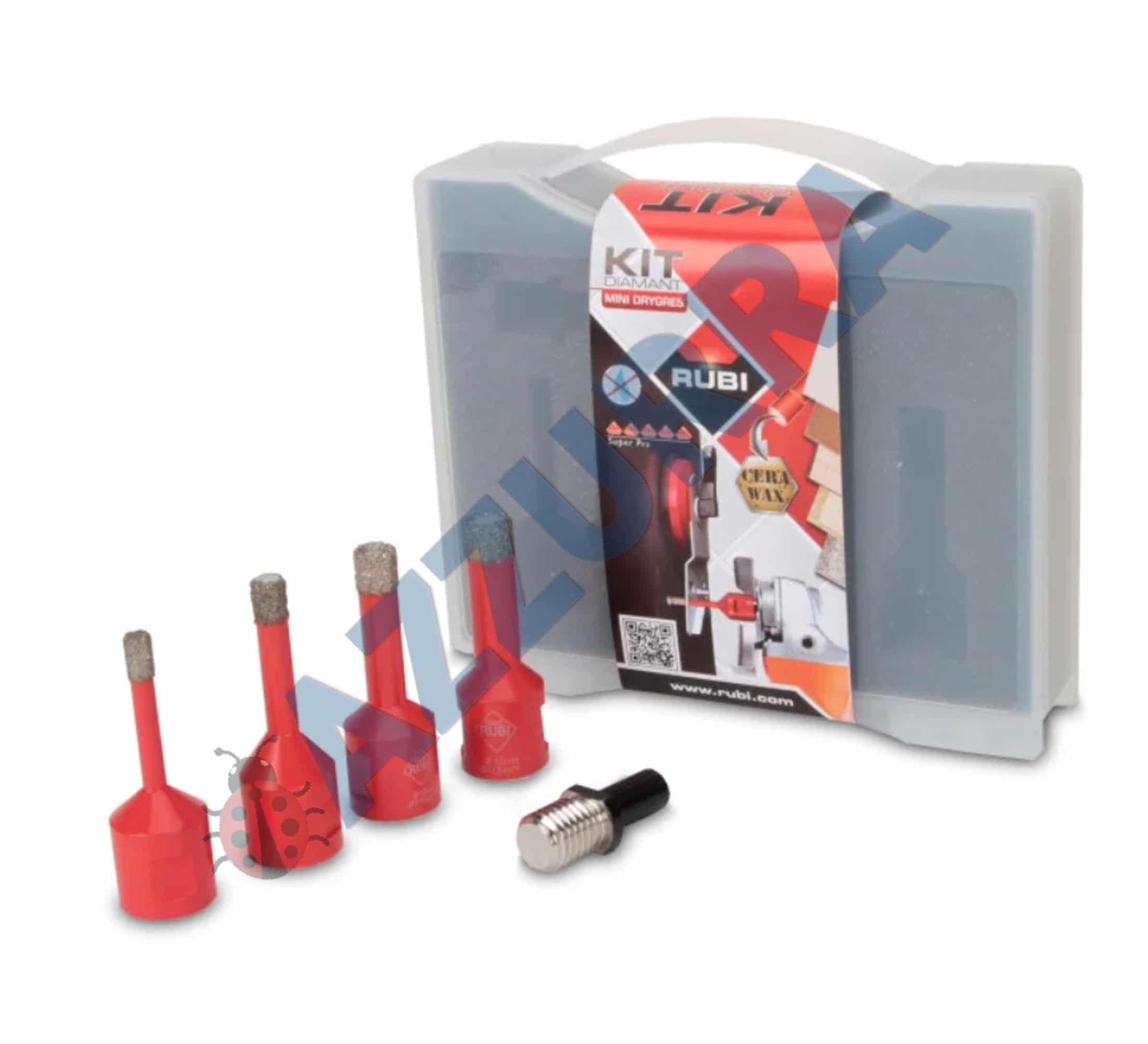 Kit carote diamantate Mini DryGres 6, 8, 10, 12mm, 4 buc. - RUBI-50938 - 1 CU LOGO